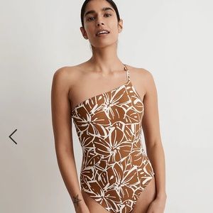 NWT -Madewell one piece, double strap swim suit in abstract flora